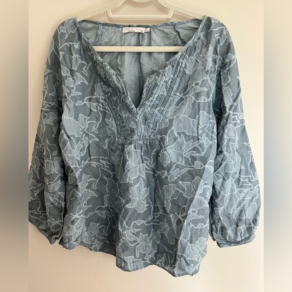 PrAna Leonardo Top Blue Vines Size Medium - Picture 1 of 9